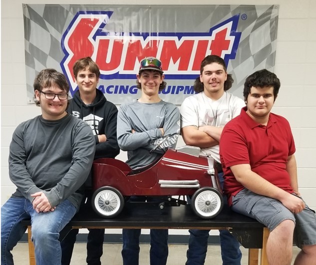 Students with Pedal Car